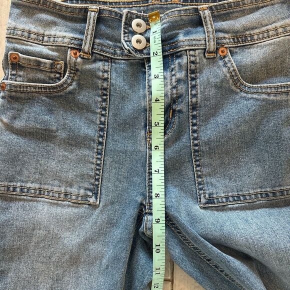 Women’s Boho Hippie Flare Jeans Size 26” Waist Stretch Denim Low Rise - Picture 5 of 8